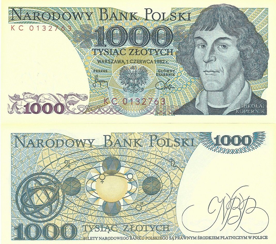 Польша 1000 злотых 1982 г. №146 UNC