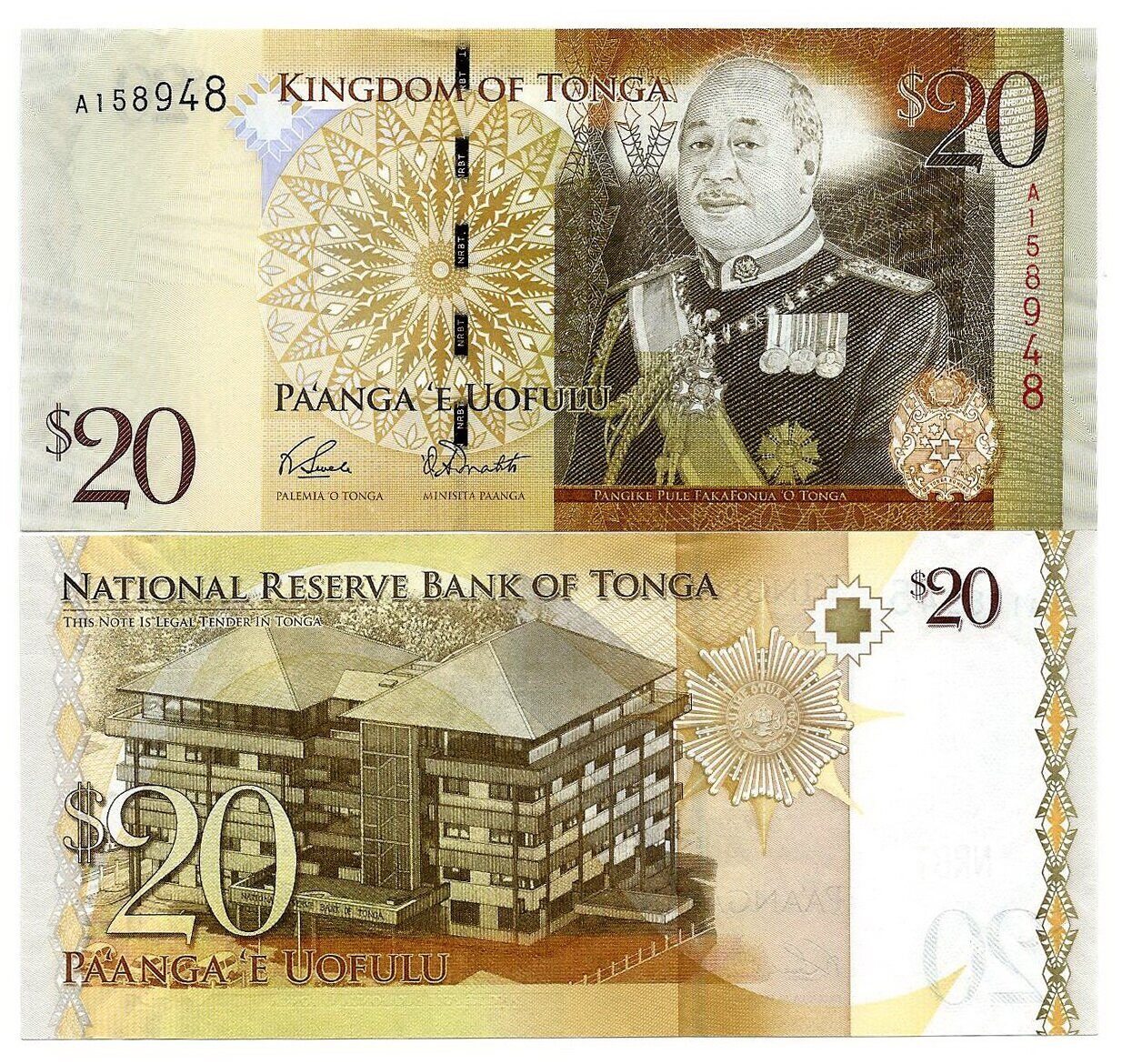 Тонга 20 паанга 2008 г. №41 UNC